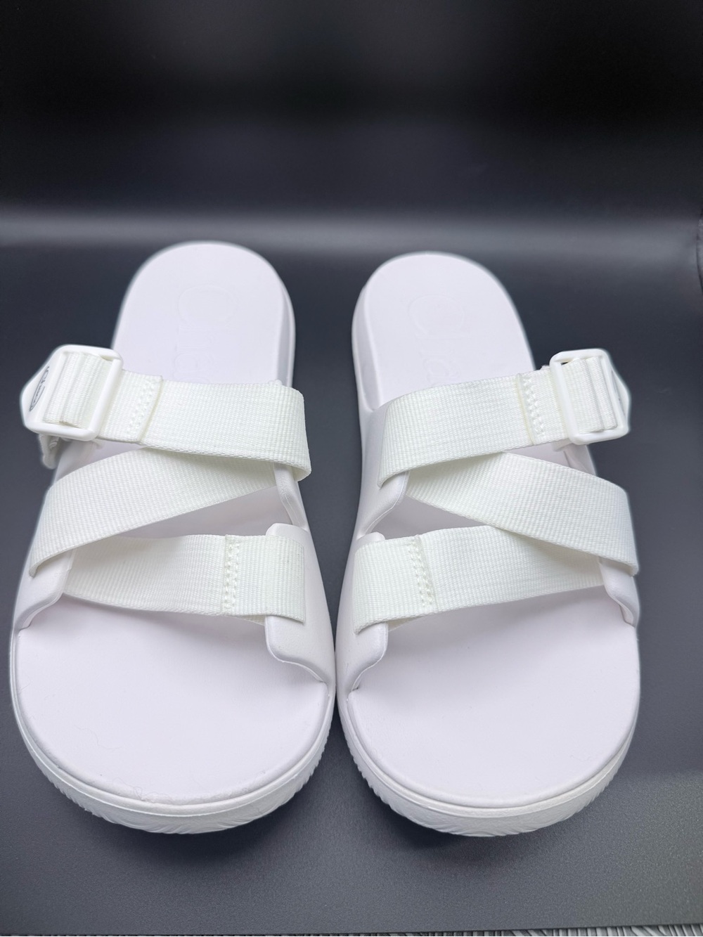 Chaco - White Adjustable Slide Sandals